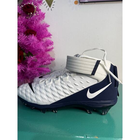 Nike Force Savage Shark 2 Football Cleats White/Navy | Men’s Size 18 - Picture 3 of 5